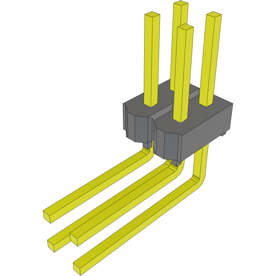 Samtec-MTSW-102-09-L-D-240-RA Connector Headers and PCB Receptacles Conn Unshrouded Header HDR 4 POS 2.54mm Solder RA Side Entry Thru-Hole Bulk