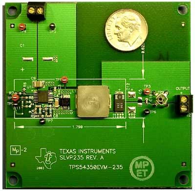 Texas Instruments-TPS54350EVM-235 Power Management Development Boards and Kits TPS54350 DC to DC Converter and Switching Regulator Chip 3.3V Output Evaluation Board