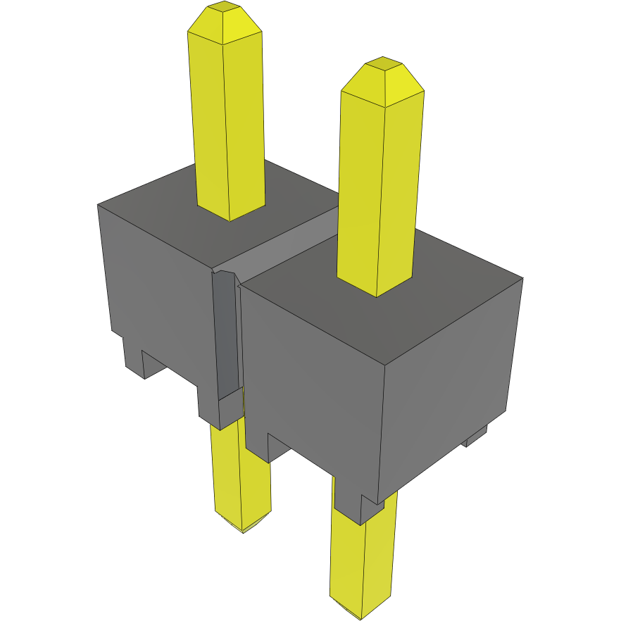 Samtec-HTSW-102-05-H-S Steckverbinderleisten und Leiterplattenbuchsen Conn Unshrouded Header HDR 2 POS 2.54mm Solder ST Top Entry Thru-Hole Bulk