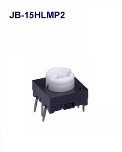 NKK Switches-JB-15HLMP2 Commutateur tactile Switch Tactile OFF (ON) SPST Square Button PC Pins 0.125A 24VDC 1000000Cycles 2.65N Thru-Hole