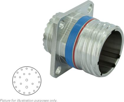 SOURIAU-8D017F99PN Steckverbinder, rund Conn Circular PIN 23 POS Crimp ST Flange Mount 23 Terminal 1 Port