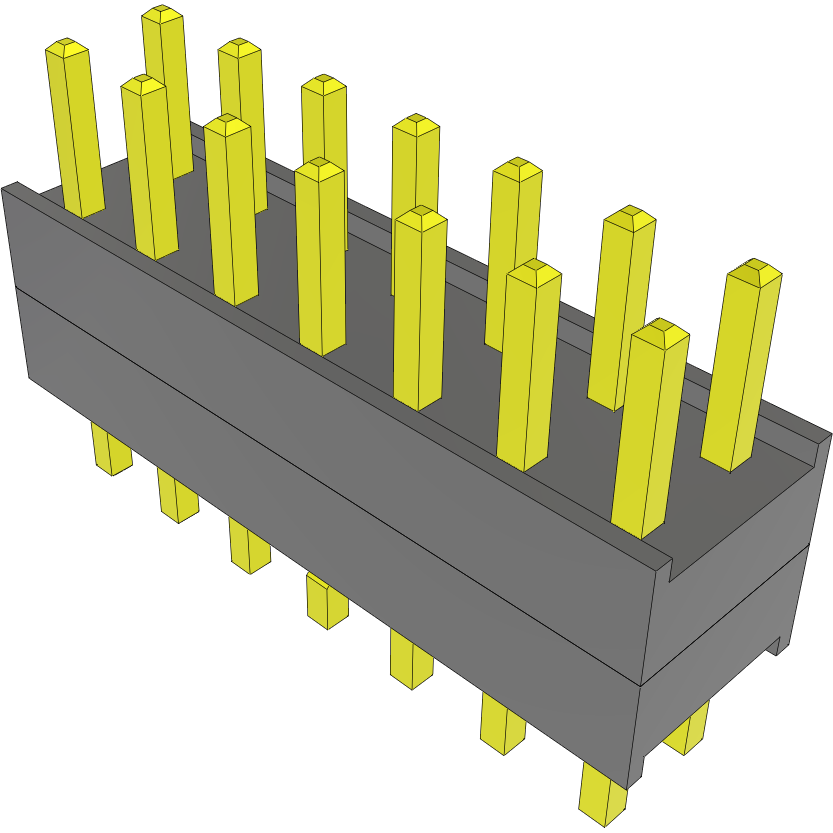 Samtec-DW-07-16-G-D-200-LL Steckverbinderleisten und Leiterplattenbuchsen Conn Board Stacker HDR 14 POS 2.54mm Solder ST Top Entry Thru-Hole Bulk