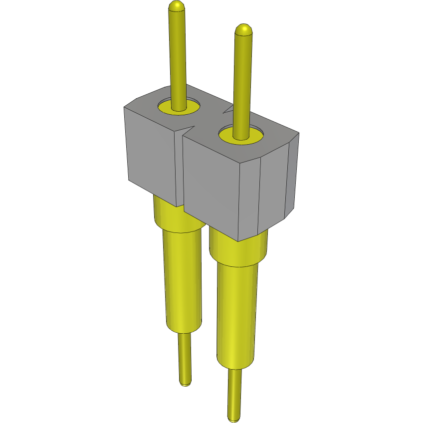 Samtec-BHS-102-T-B Steckverbinderleisten und Leiterplattenbuchsen Conn Unshrouded Header HDR 2 POS 2.54mm Solder ST Top Entry Thru-Hole Bulk