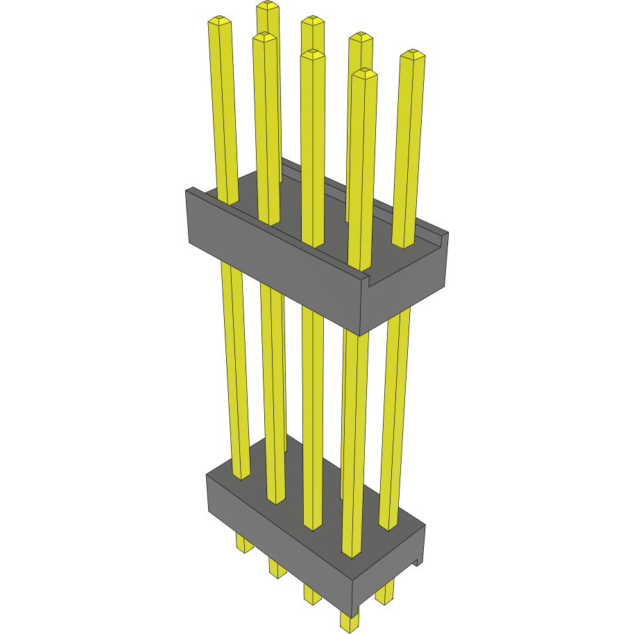 Samtec-DW-04-20-F-D-728-LL Cabezales del conector y receptáculos PCB Conn Board Stacker HDR 8 POS 2.54mm Solder ST Top Entry Thru-Hole Bulk