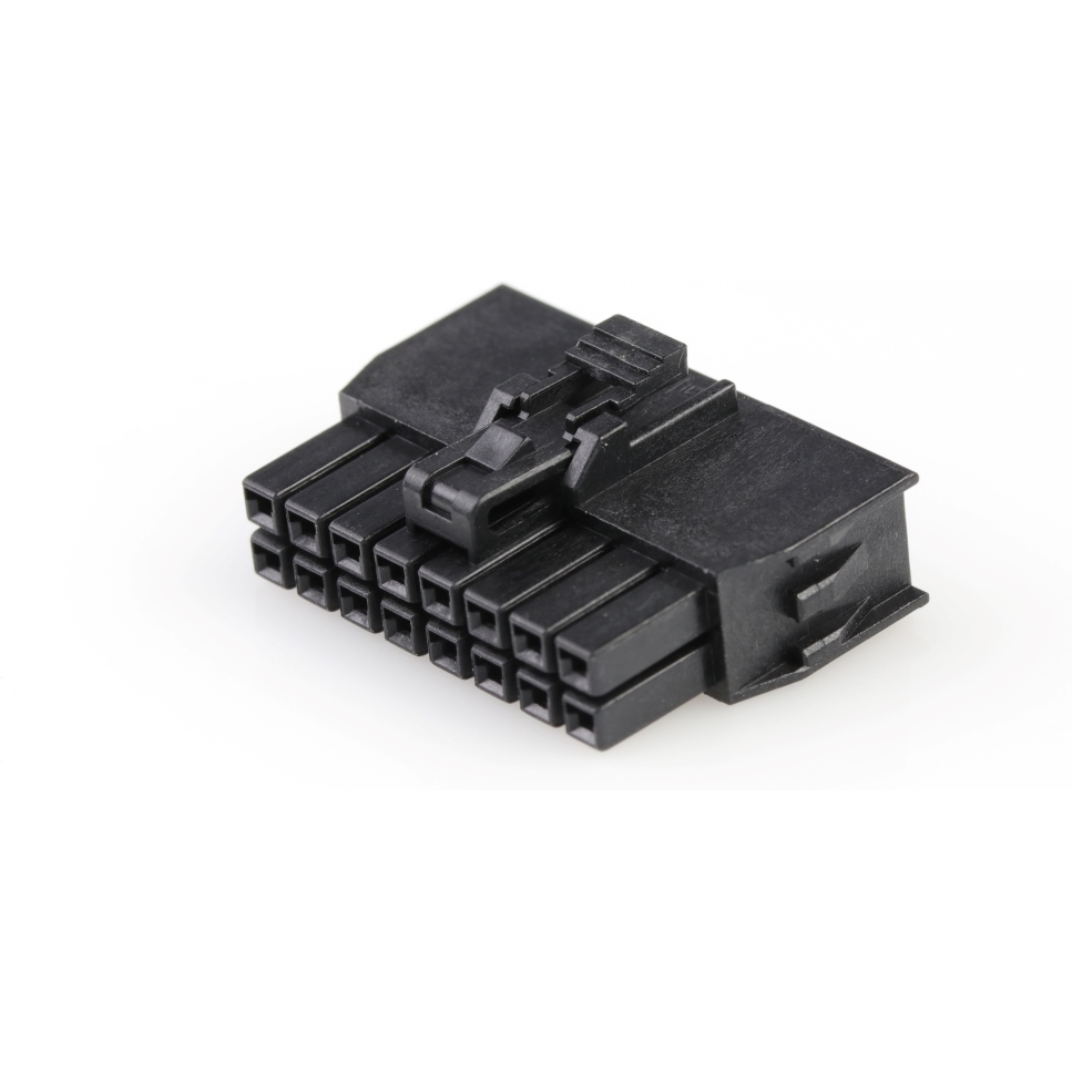 Molex-1053081216 Carcaza de cables discretos de conector Conn Housing RCP 16 POS 2.5mm Crimp ST Cable Mount Black Nano-Fit™ Bag