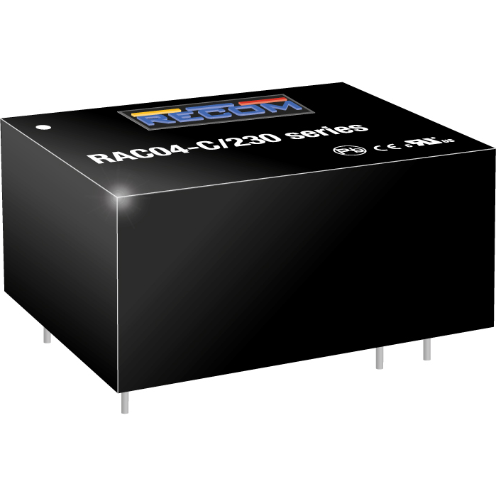 RECOM Power-RAC04-05SC/230 Alimentation électrique CA en CC AC/DC Power Supply Single-OUT 5V 0.8A 4W 6-Pin Tube