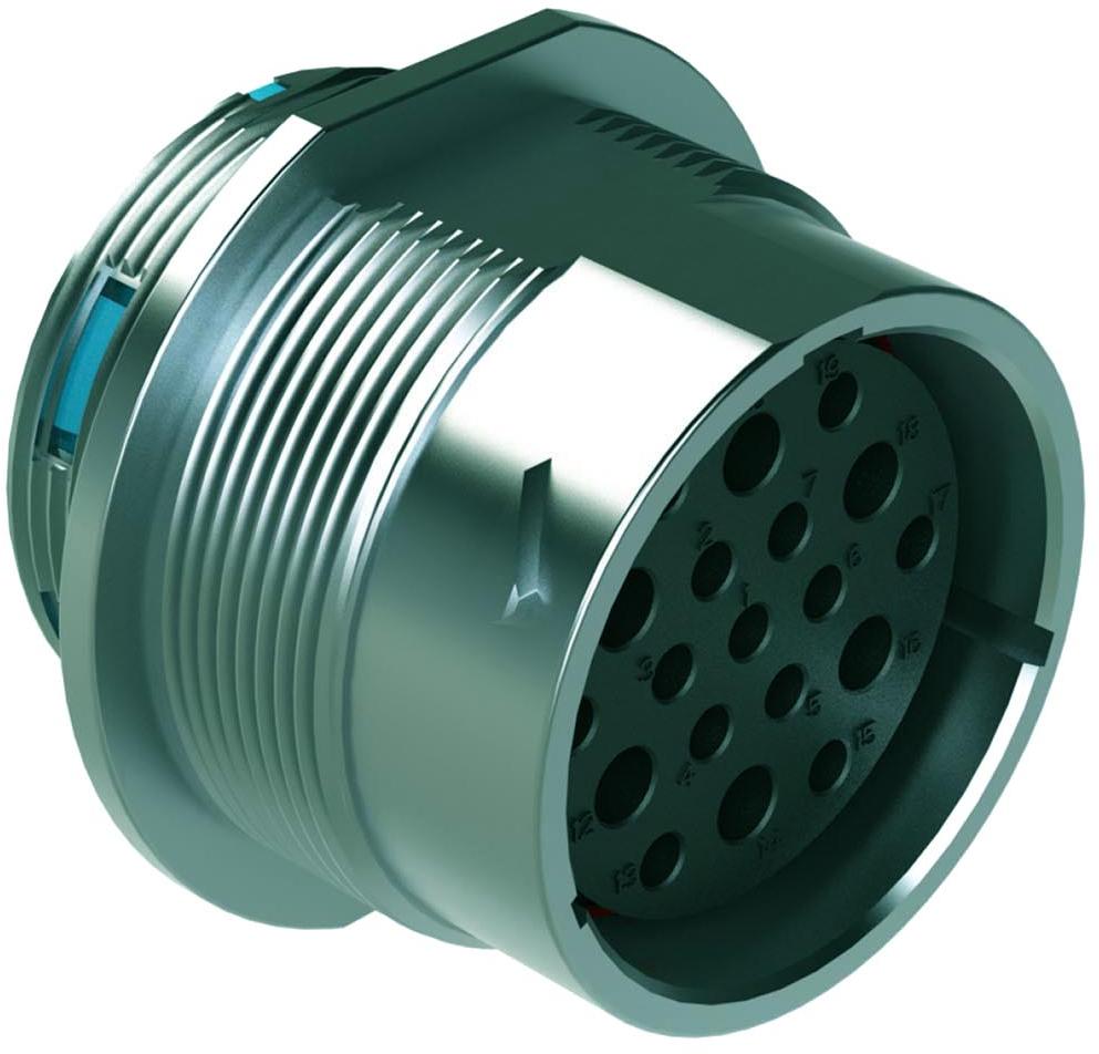Amphenol-AHDM04-24-19SR Steckverbinder, rund Conn Circular SKT 19 POS Crimp ST Panel Mount 19 Terminal 1 Port Box
