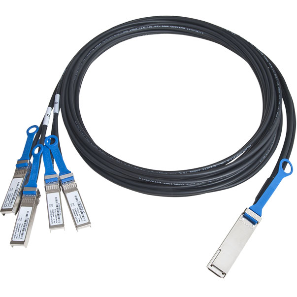 Amphenol Communications Solutions-NDAQGF-0002 Andere Kabelbaugruppen Cable Assembly Jacketed 2m 30AWG QSFP28 to 4(SFP28) 75 POS M-M Bag