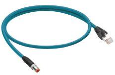 Lumberg-0985 656 103/20M Montajes de cables, otros Cable Assembly Cat 5e 20m 24AWG RJ-45 to M12 Circular 8 to 8 POS M-M