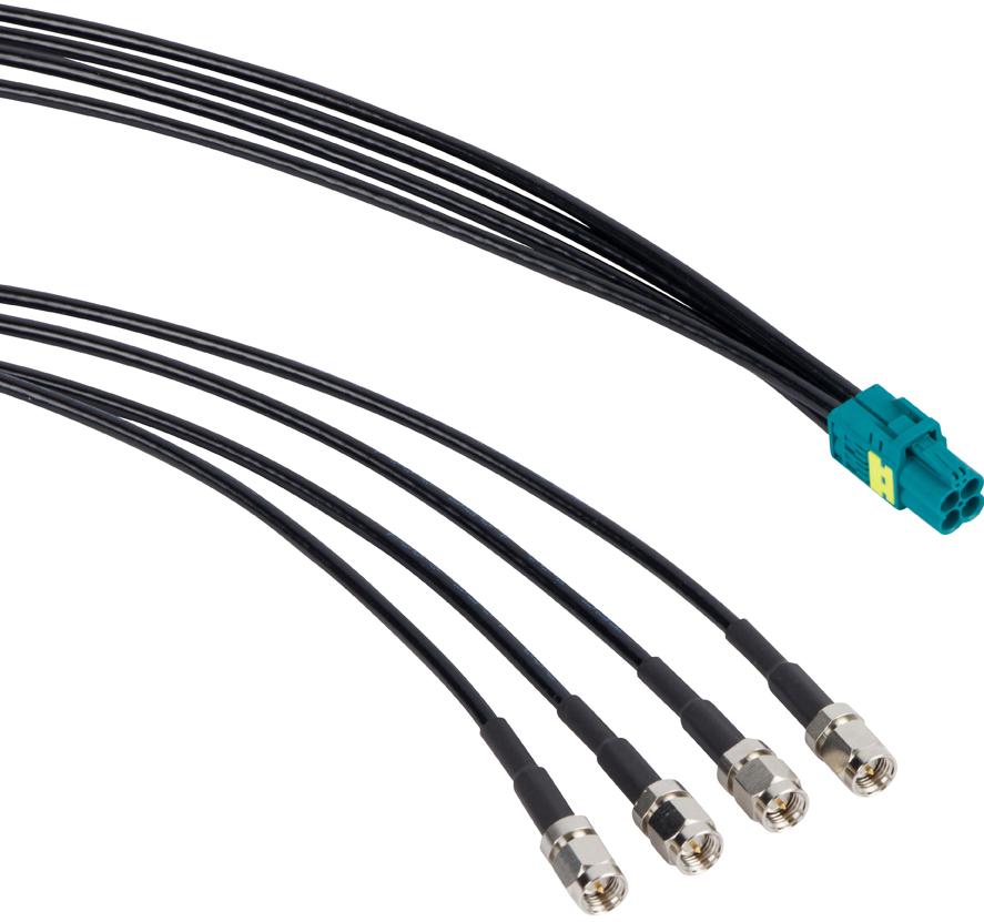 Amphenol-095-820-175M100 Assemblage de câble coaxial Cable Assembly Coaxial 1m Mini-FAKRA Type A to 4(SMA) F-PL Bag