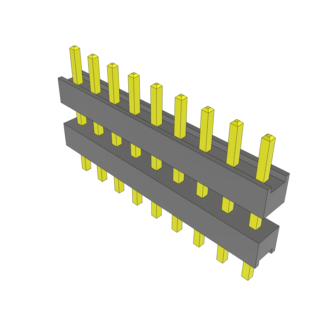 Samtec-ZW-09-08-T-S-290-120 Steckverbinderleisten und Leiterplattenbuchsen Conn Board Stacker HDR 9 POS 2.54mm Solder ST Top Entry Thru-Hole Bulk