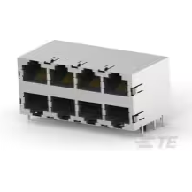 TE Connectivity-5569262-1 电话及电信连接器 Conn RJ-45 F 64 POS 1.27mm Solder RA Thru-Hole 64 Terminal 8 Port Cat 5 Tray