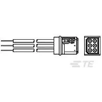 TE Connectivity-867471-1 Cable Assembly DC Power Cable Assembly, LGH RECPT W/FLY LEADS 6 PIN