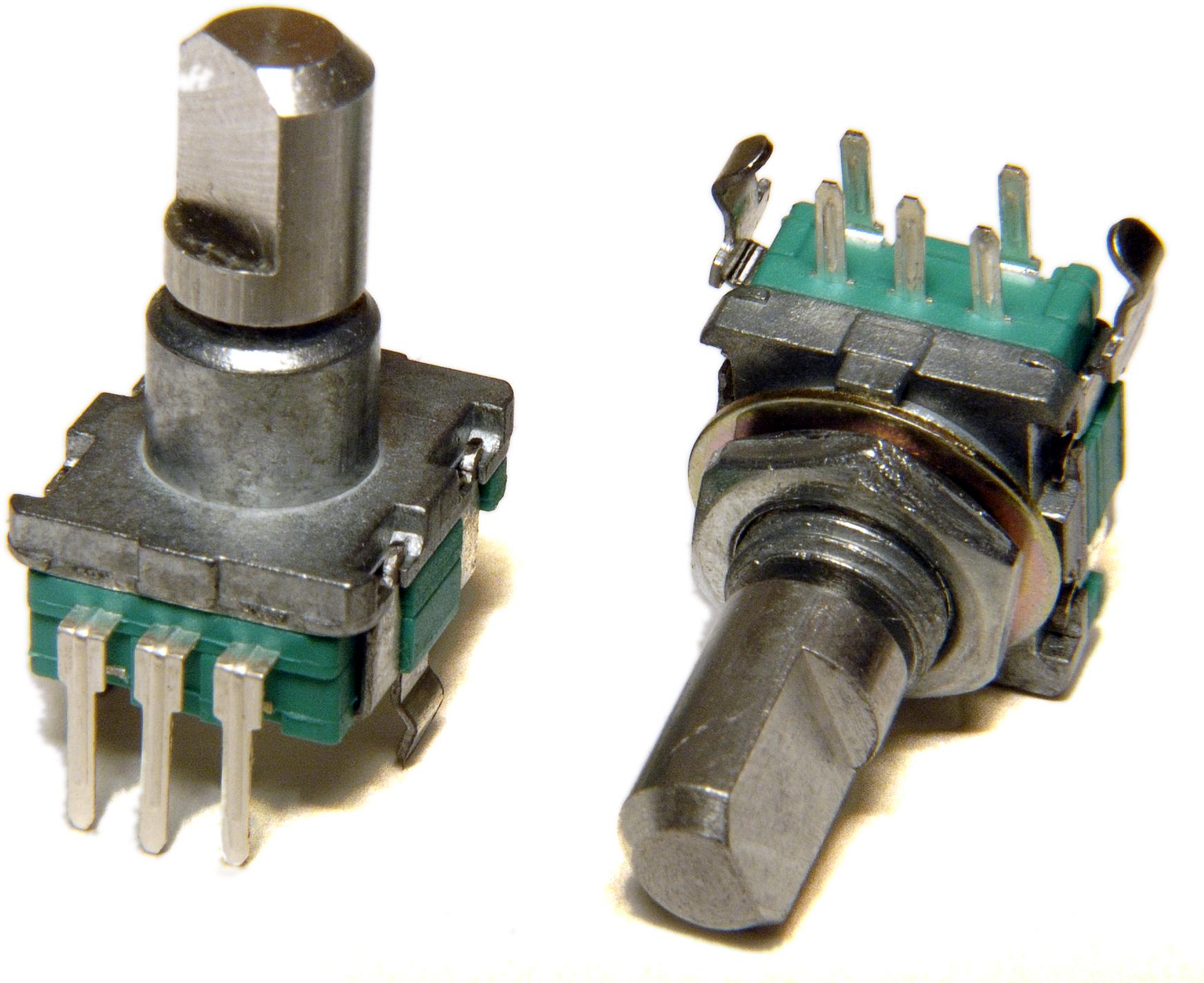 BI Technologies-EN11-HSM1BQ30 机械编码器 Mechanical Encoder Rotary Incremental Knurl 0.018N.m Straight Gray Digital Square Wave 20PPR Through Hole PC Pin