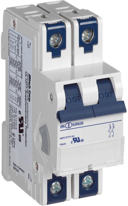 Altech Corporation-2D12UR Circuit Breakers Circuit Breaker Supplementary Protector 2Pole 12A 277VAC/480VAC