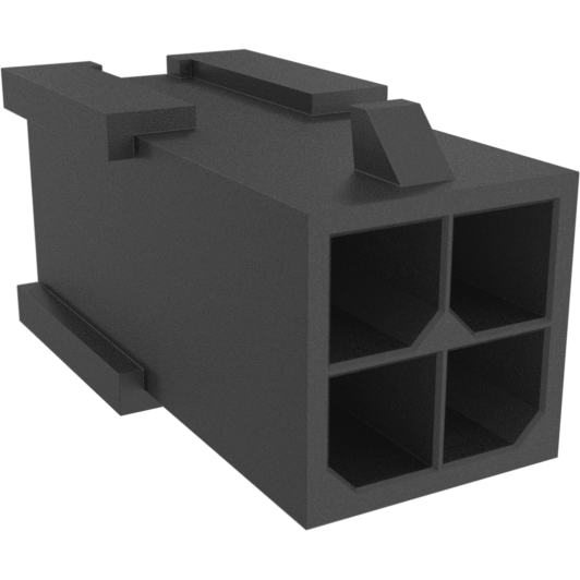 Amphenol Communications Solutions-10127717-04LF Einzeladersteckverbinder, Gehäuse Minitek® Pwr 3.0, Wire to Board connector, Plug Housing, Dual row, 4 positions Glow Wire Compatible