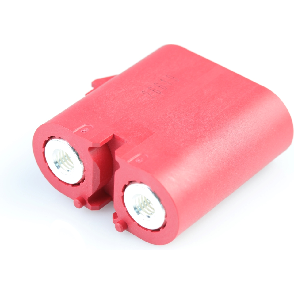 Molex-2119370002 连接器插头及 PCB 插座 PowerWize 6.00mm, 2-circuit, Screw Mount, Mechanical Keying Option A, Color Coded Red, Vertical Header, Tray