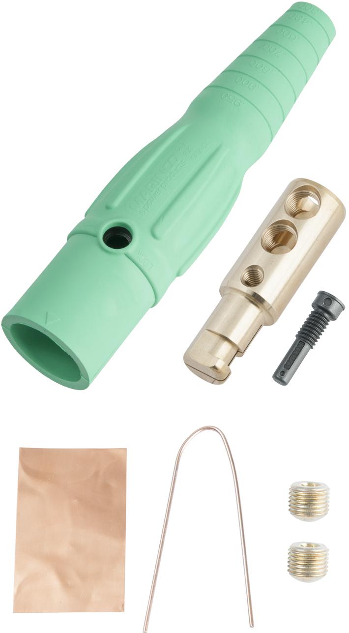 Marinco-CLS2MB-E Steckverbinder CLS Series Inline Single Pin Connector (400A / 600V) #6 - #2 AWG Male - Green (E)