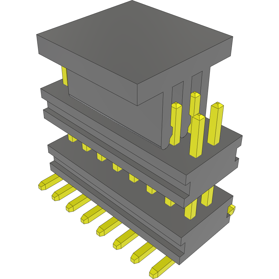 Samtec-MW-08-03-G-D-187-065-A-P-TR Steckverbinderleisten und Leiterplattenbuchsen Conn Board Stacker HDR 16 POS 1mm Solder ST Top Entry SMD FLEX STACK T/R
