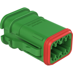 Conn Housing PL 8 POS Crimp ST Cable Mount Green