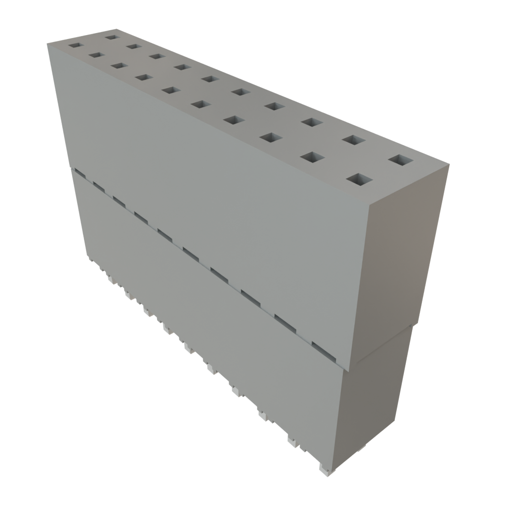 Samtec-ESQ-110-33-T-D Connector Headers and PCB Receptacles Conn Elevated Socket SKT 20 POS 2.54mm Solder ST Top Entry Thru-Hole Tube