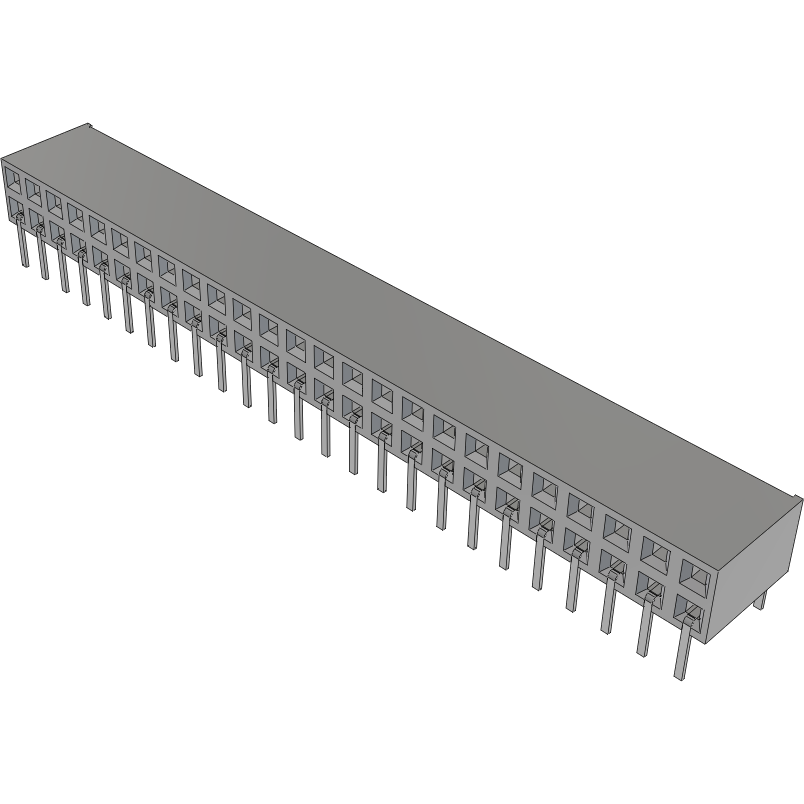 Samtec-BCS-125-S-D-HE Embases de raccordement et réceptacles PCB Conn Socket Strip SKT 50 POS 2.54mm Solder RA Side Entry Thru-Hole TIGER CLAW™ Tube