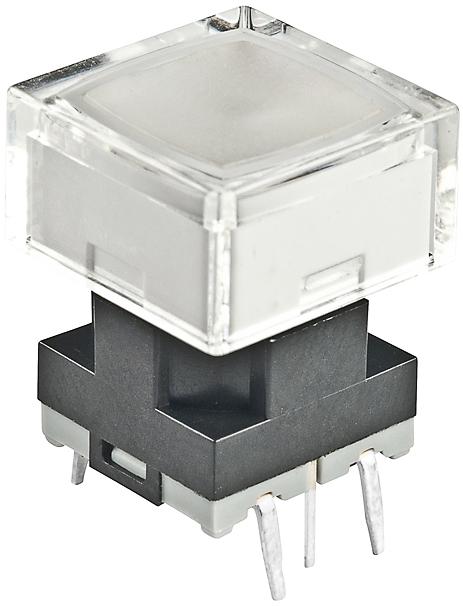 NKK Switches-JB15HBPC-JB Commutateur tactile Switch Tactile OFF (ON) SPST Square Button PC Pins 0.125A 24VDC 1000000Cycles 2.65N Thru-Hole