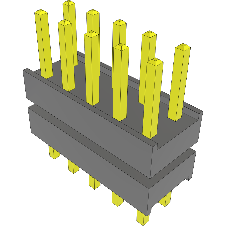 Samtec-DW-05-08-T-D-235-LL Piastre connettori e prese PCB Conn Board Stacker HDR 10 POS 2.54mm Solder ST Top Entry Thru-Hole Bulk