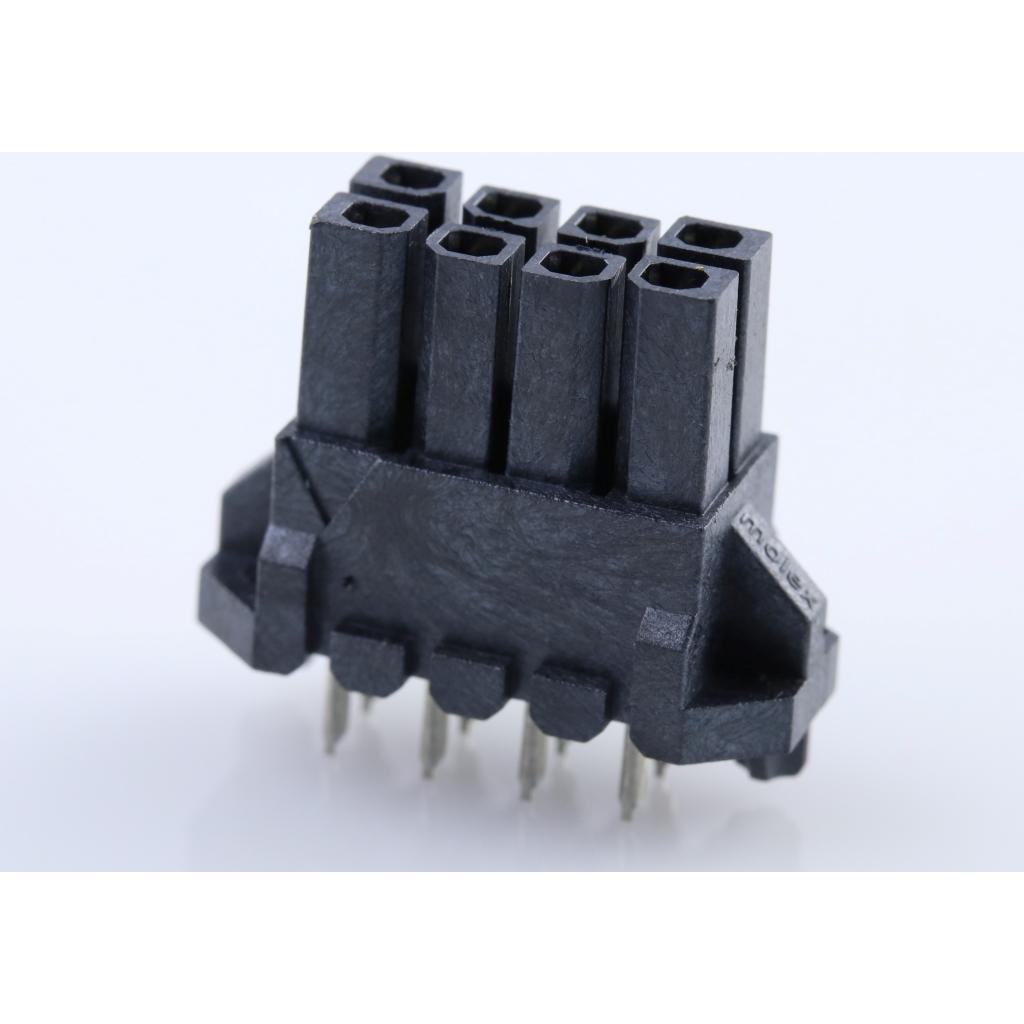 Molex-44769-0802 Steckverbinder Conn Power RCP 8Power POS 3mm Press Fit ST Thru-Hole 8 Terminal 1 Port Micro-Fit 3.0™ Tray