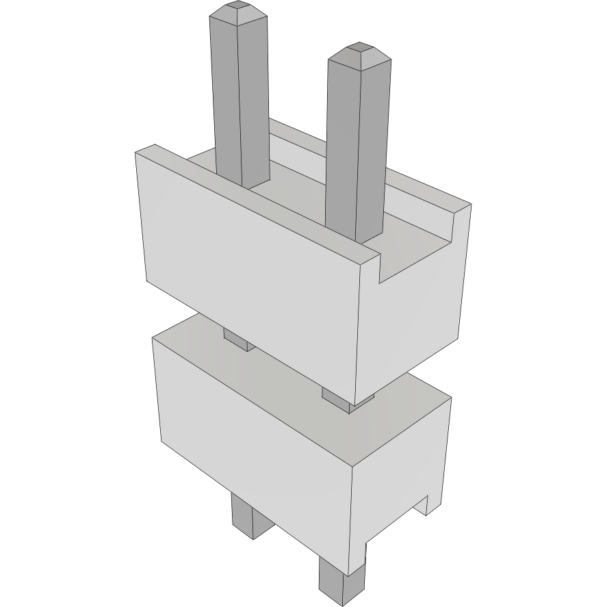 Samtec-HW-02-16-T-S-249-098 Steckverbinderleisten und Leiterplattenbuchsen Conn Board Stacker HDR 2 POS 2.54mm Solder ST Top Entry Thru-Hole Bulk