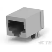 TE Connectivity-5558310-1 电话及电信连接器 Conn RJ-45 F 8 POS 1.27mm Solder RA Thru-Hole 8 Terminal 1 Port Cat 3 Box/Tray