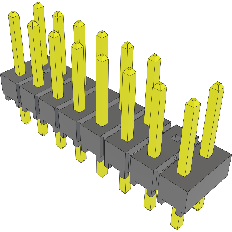 Samtec-TSW-108-23-S-D-014 Connector Headers and PCB Receptacles Conn Unshrouded Header HDR 16 POS 2.54mm Solder ST Top Entry Thru-Hole Bulk