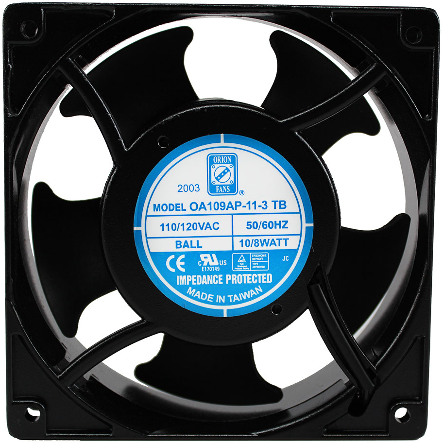 ORION FANS-OA109AP-11-3TB Gebläse und Lüfter AC Fan Axial Ball Bearing 115V 100V to 125V 65CFM/52CFM 25dB 119.5 X 119.5 X 38.5mm Low Speed