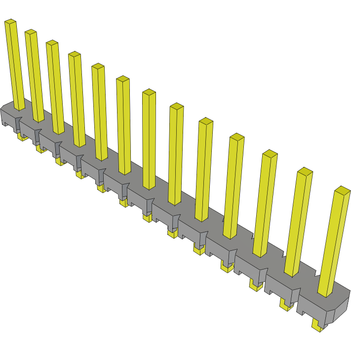 Samtec-MTLW-113-07-T-S-310 Steckverbinderleisten und Leiterplattenbuchsen Conn Unshrouded Header HDR 13 POS 2.54mm Solder ST Top Entry Thru-Hole Bulk