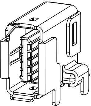 Amphenol Communications Solutions-ND9-BS14-00 Connector Telephone and Telecom Conn IX Industrial RCP 10 POS 0.5mm Solder RA SMD 10 Terminal 1 Port ix Industrial™ Cat 6a Reel