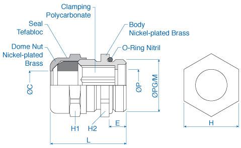 Altech Corporation-4221133 Accessori per cavi Cable Accessories Cable Gland Brass Nickel