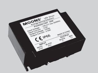 MOONS INDUSTRIES-PU040A012AP Suministros de energía LED AC/DC LED Power Supply 40W Single 4-Pin