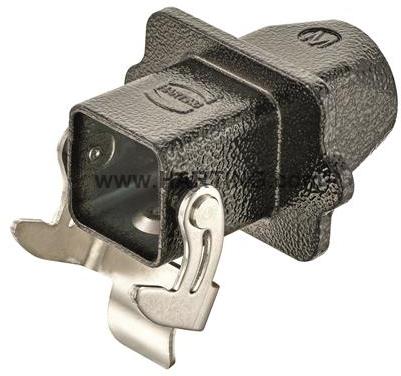HARTING-19370031120 Schrumpfbalgenadapter Panel Mount Housing 180° 3A Shell Size Powder Zinc Die Cast Single Lock