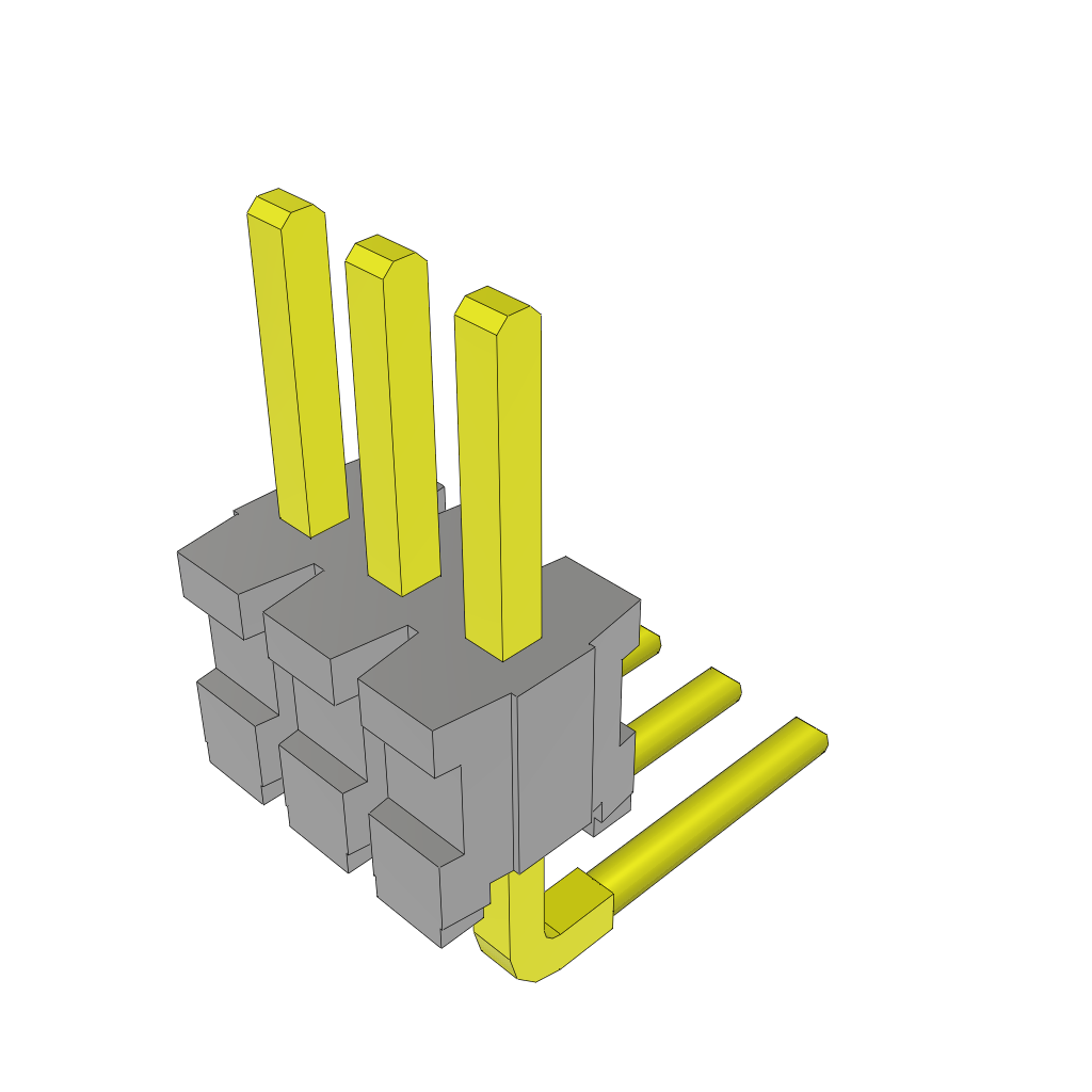 Samtec-TMS-103-03-G-S-RA Steckverbinderleisten und Leiterplattenbuchsen Conn Unshrouded Header HDR 3 POS 1.27mm Solder RA Side Entry Thru-Hole Bulk