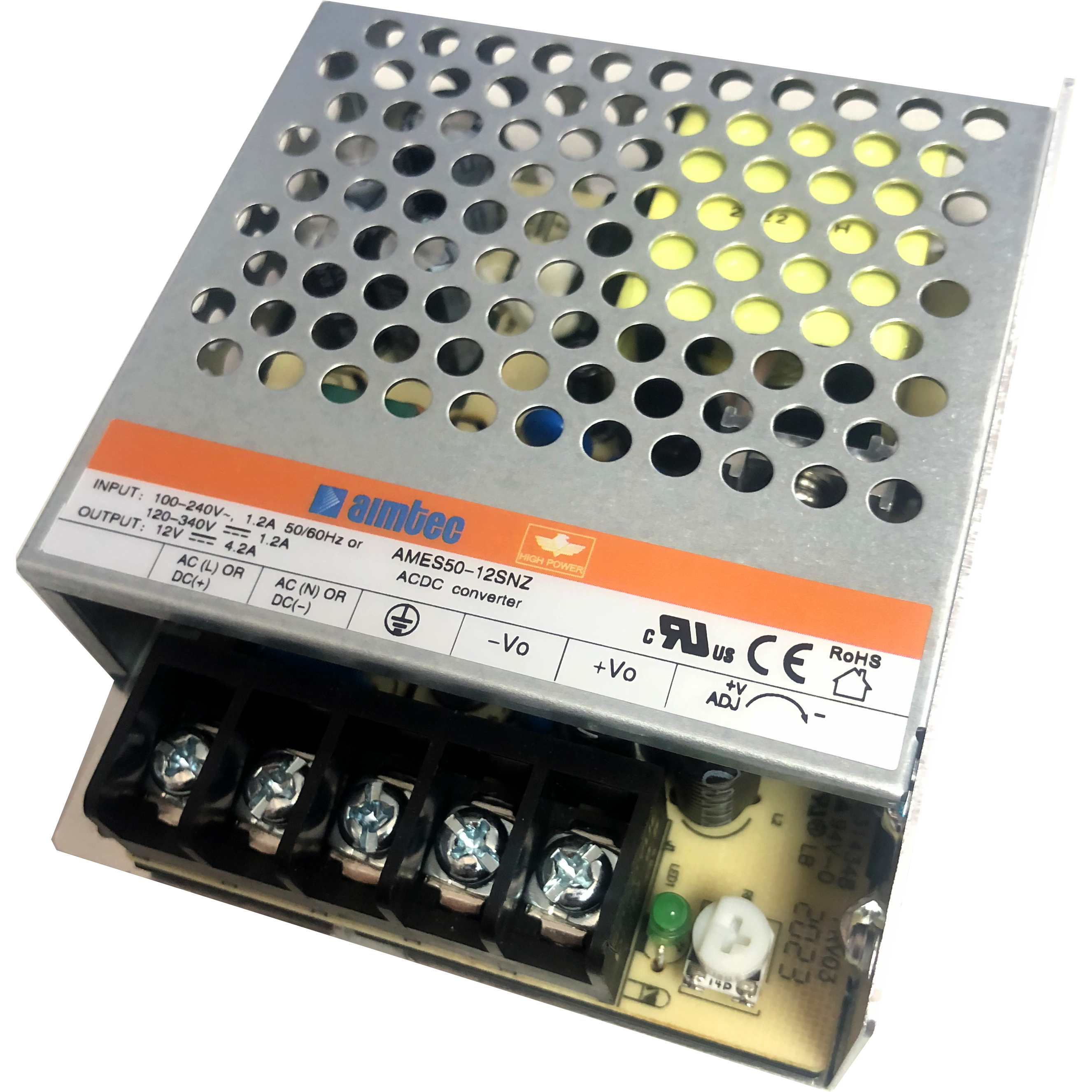 Aimtec-AMES50-12SNZ Alimentazione da CA a CC AC/DC Power Supply Single-OUT 12V 4.2A 50.4W 5-Pin Box