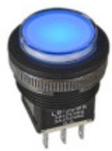 NKK Switches-LB-25SKS1 Druckknopfschalter Switch Push Button ON (ON) DPDT Square Button 3A 250VAC 30VDC Momentary Panel Mount Quick Connect/Solder Lug