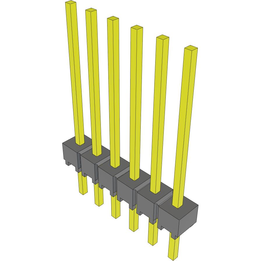 Samtec-MTSW-106-10-G-S-570 Cabezales del conector y receptáculos PCB Conn Unshrouded Header HDR 6 POS 2.54mm Solder ST Top Entry Thru-Hole Bulk
