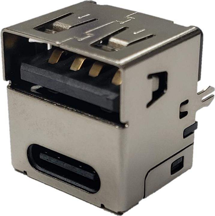 ADAM TECH-USB-C31-A-D-VT-CS1 Connector USB Conn USB RCP 18 POS 1.1mm Solder RA Thru-Hole 18 Terminal 2 Port