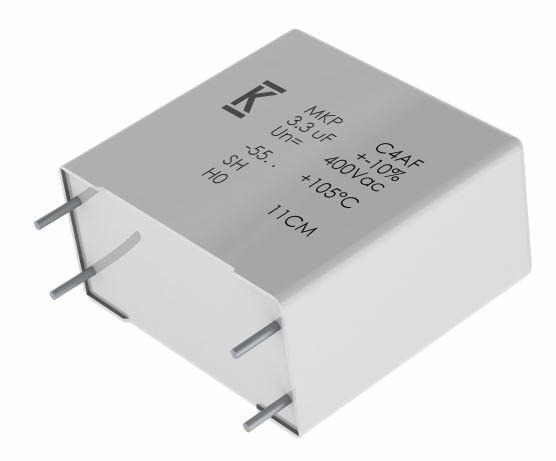 KEMET Corporation-4AF9BU4220A1YK Kondensator, Kunststofffilm Cap Film 2.2uF 630V PP 10%( 31.5 X 14 X 28mm) Radial Plastic Rectangular Can 27.5mm 0.007 Ohm 105°C Tray Automotive AEC-Q200