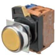 Omron-A22NN-RNM-NYA-G100-NN Botón pulsador Switch Push Button N.O. SPST Flat Round Button 10A 440VAC 240VDC Momentary Panel Mount Screw