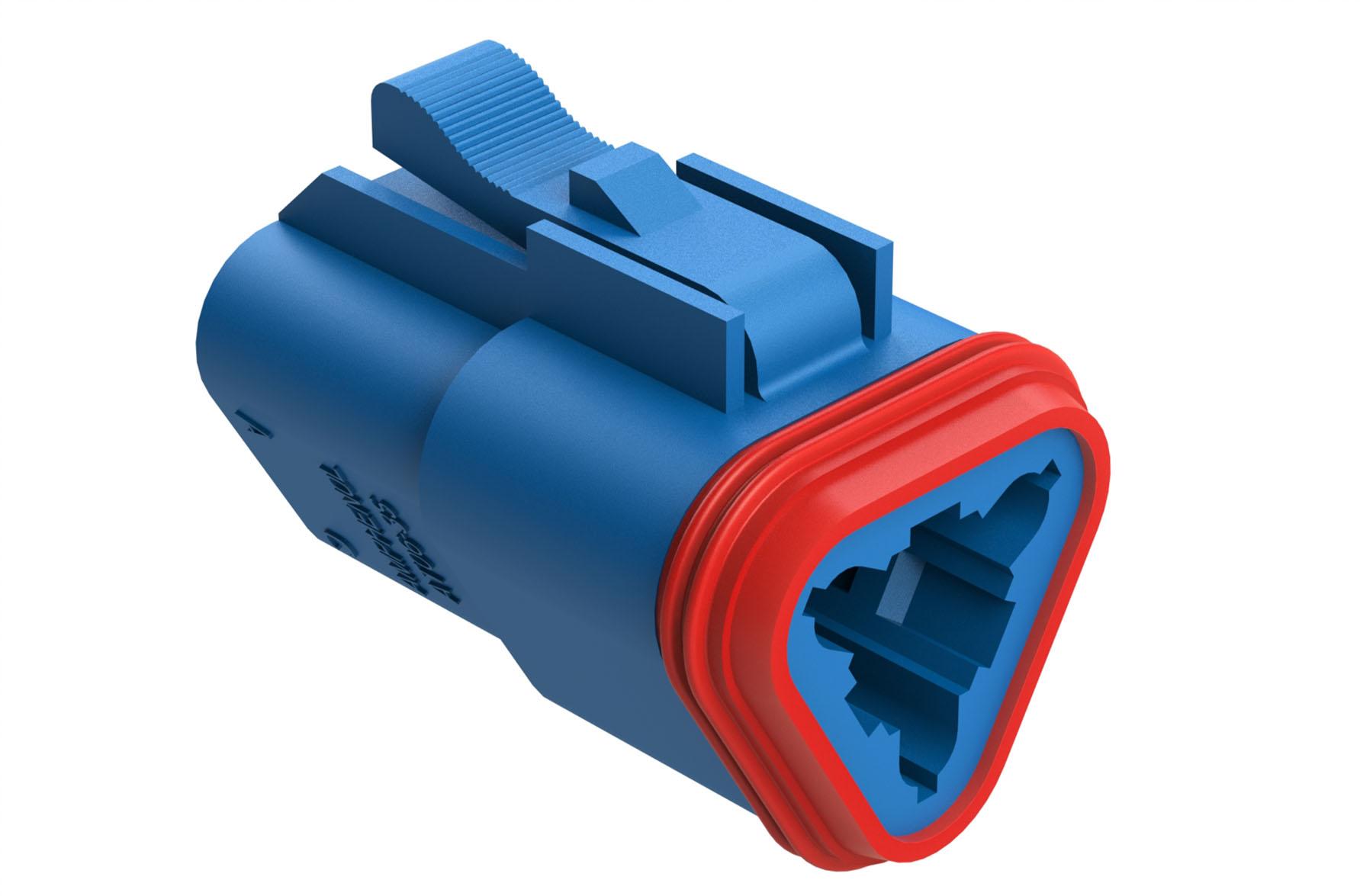 Amphenol-AT06-3S-BLU Einzeladersteckverbinder, Gehäuse Conn Housing PL 3 POS Crimp ST Cable Mount Blue