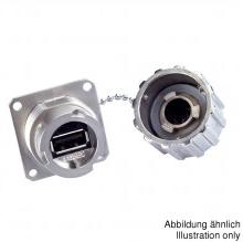 CONEC-17-210121 Connector USB Conn USB 2.0 Type A Adapter RCP/RCP 4/4 POS ST Panel Mount 1/1 Port