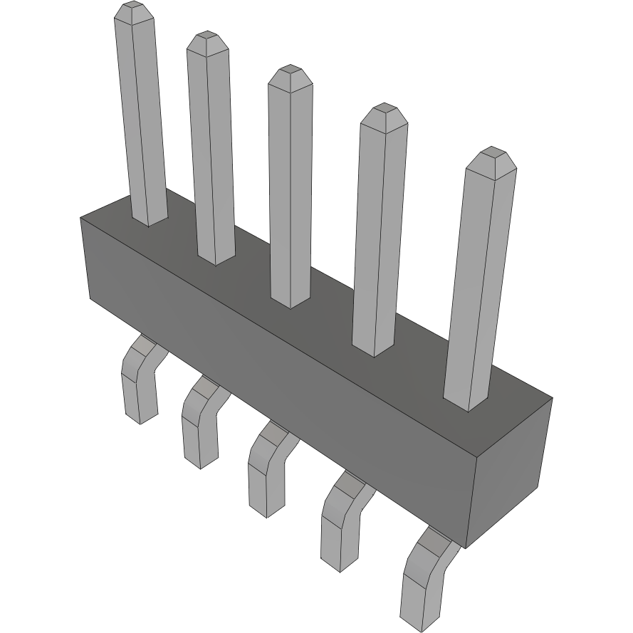 Samtec-MMT-105-02-TM-SH Cabezales del conector y receptáculos PCB Conn Unshrouded Header HDR 5 POS 2mm Solder RA Side Entry SMD Tube