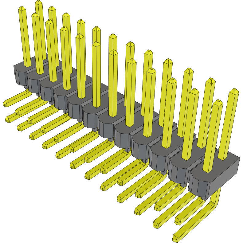 Samtec-TSW-112-25-S-D-RA Steckverbinderleisten und Leiterplattenbuchsen Conn Unshrouded Header HDR 24 POS 2.54mm Solder RA Side Entry Thru-Hole Bulk