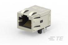 TE Connectivity-2301994-3 Telecomunicaciones y teléfono del conector Conn RJ-45 RCP 8 POS 1.27mm Solder RA Thru-Hole 8 Terminal 1 Port Cat 5 T/R